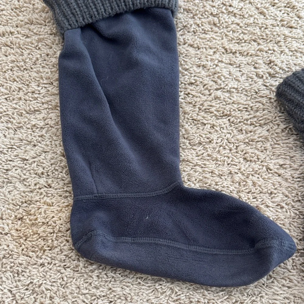 Hunter Charcoal Fleece Cardigan Stitch Tall Boot Liner Socks Womens sz  L (8-10)